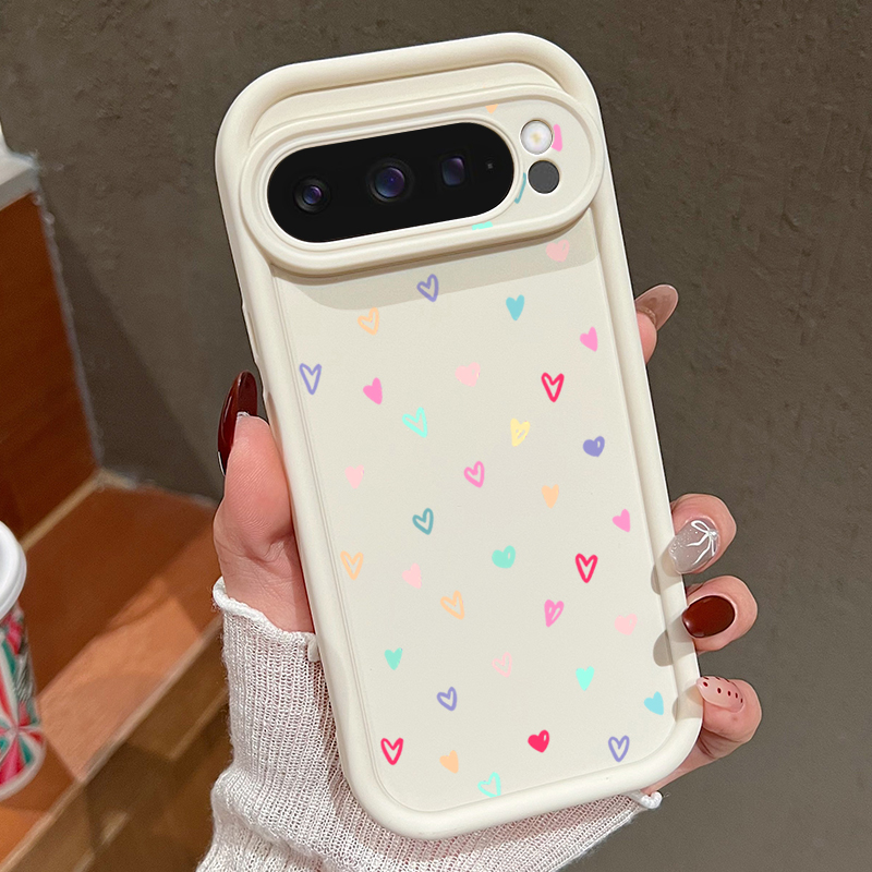Google Pixel 8A - Colorful Little Hearts Soft Case For